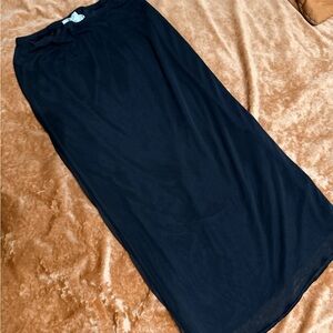 Princess Polly Mesh Black Maxi Skirt with Liner. Size 4 Small Midi elastic waist